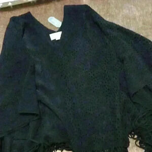 NWT Arianna by Howard’s Black Two Pattern Knit Poncho